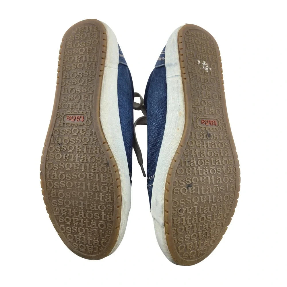 Taos‎ Star Blue Wash Canvas Sneakers Womens 8.5 Lace-Up Comfort Shoes Denim
